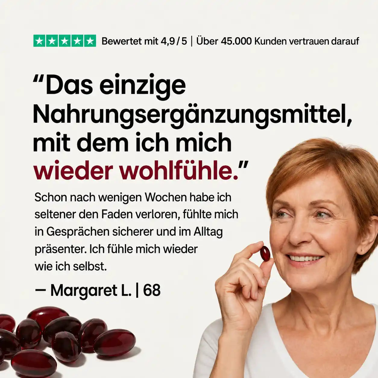 KlarsichtMD Astaxanthin – Bekämpft oxidativen Stress auf natürliche Weise, um das Gleichgewicht von innen und außen wiederherzustellen..