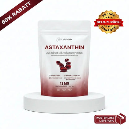 KlarsichtMD Astaxanthin – Bekämpft oxidativen Stress auf natürliche Weise, um das Gleichgewicht von innen und außen wiederherzustellen.