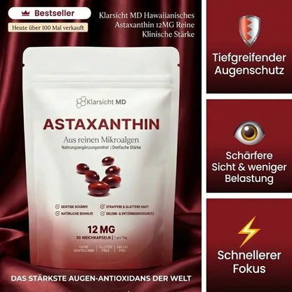 KlarsichtMD Astaxanthin – Schützt Ihre Augenzellen auf natürliche Weise und stellt eine scharfe, klare Sicht wieder her
